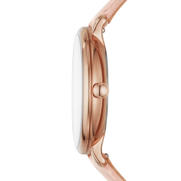 JACQUELINE THREE-HAND BLUSH LEATHER WATCH